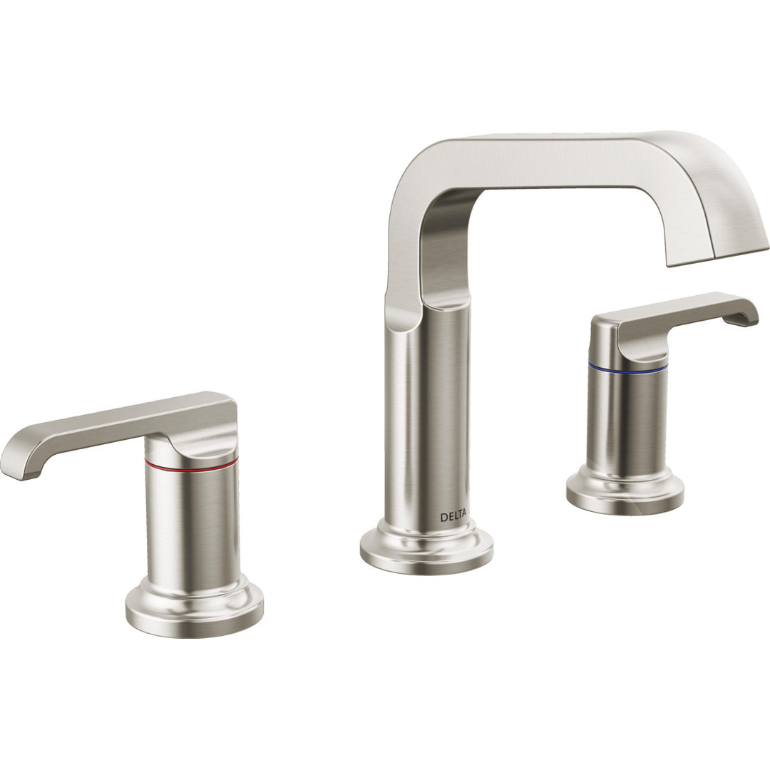 Tetra 3-Hole Widespread Bathroom Faucet, 2-Handle Bathroom Sink Faucet with Drain Assembly Delta 