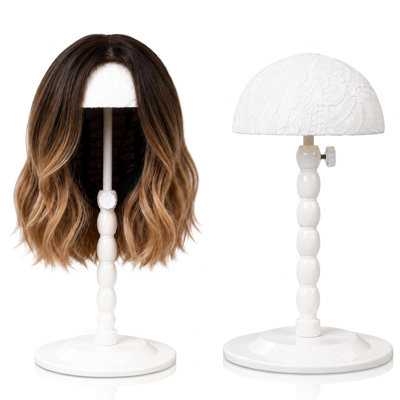 Lightweight Portable Wig Stand, Adjustable Height Wig Holder Hat Rack for Home Salon Wig & Hat Display