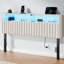 Tête de lit tapissier avec lumières DEL et station de charge Berte-114318246-114318247