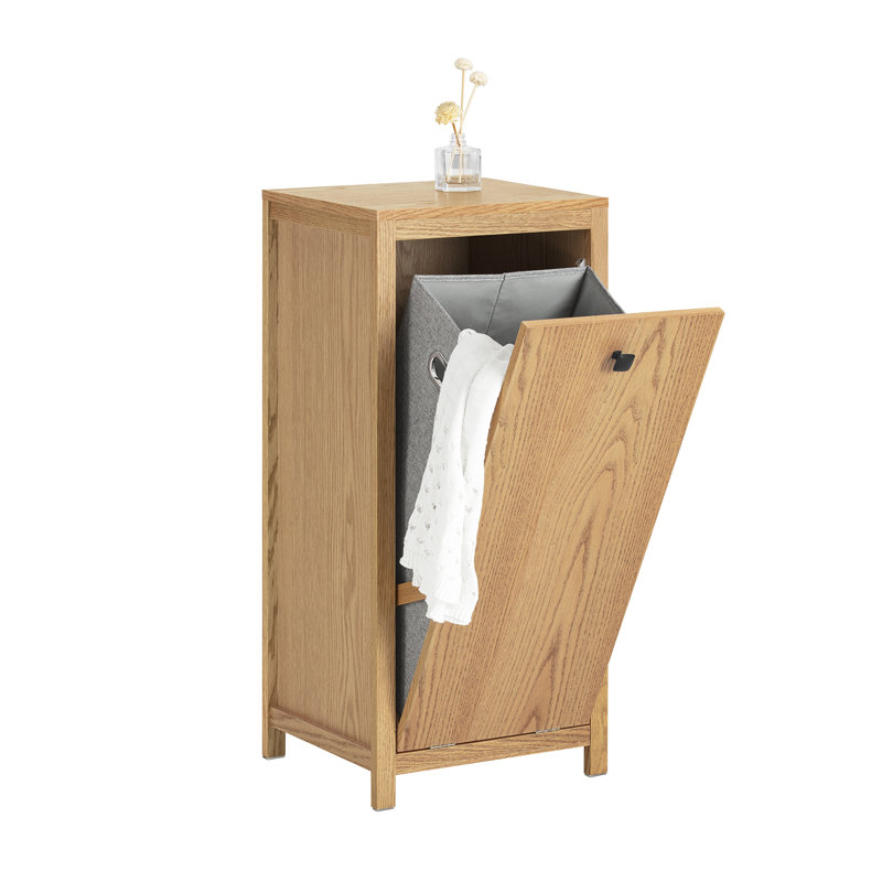 Bodulf Wood Cabinet Laundry Hamper with Handles