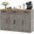 Farmhouse Sideboard Buffet Cabinet With Drawers & Doors, Grey-826103560