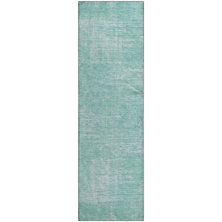 Premium Machine Washable Prisco Turquoise Rug