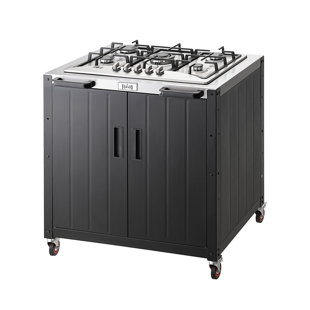 Feasto Outdoor Kitchen Series 5-Burner Outdoor Gas Grill with 36,200 BTUs, Movable Stainless Steel Propane Modular Kitchen Grill with Cabinet