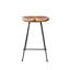 Tabouret à hauteur de comptoir Tiya - Siège en bois de suar massif | Environ 26 po de hauteur | Finition naturelle avec pieds en métal robustes | Tabouret de bar brun noyer avec dossier