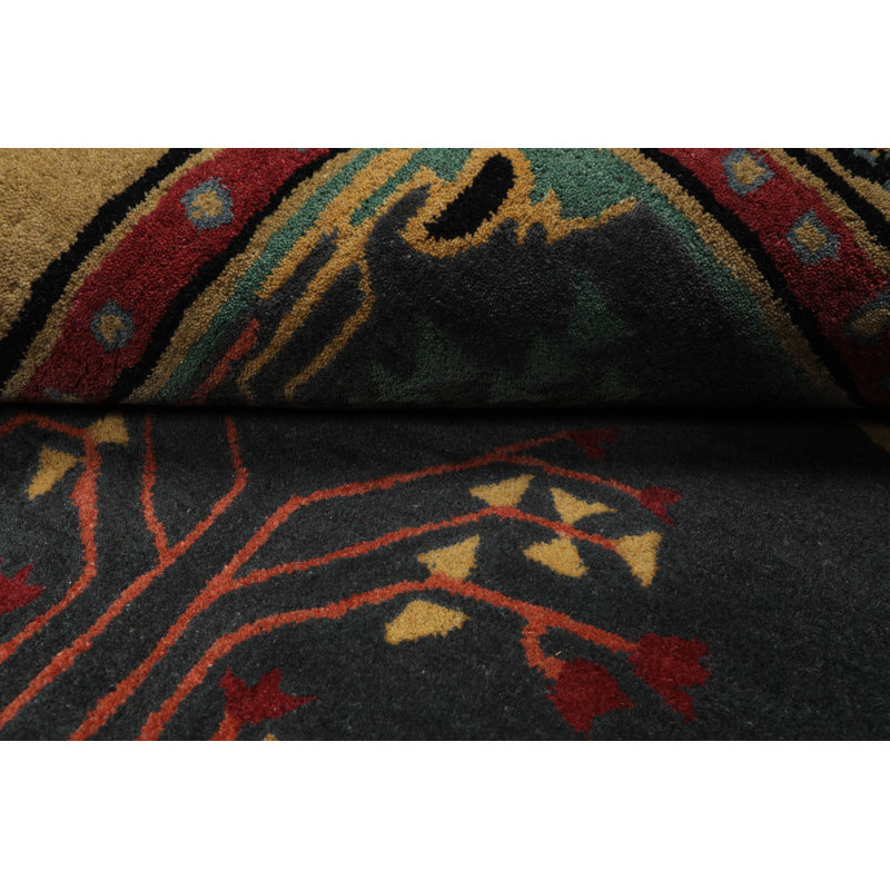 Tapis multicolore en laine touffeté à la main, Rectangle de 5 pi x 8 pi