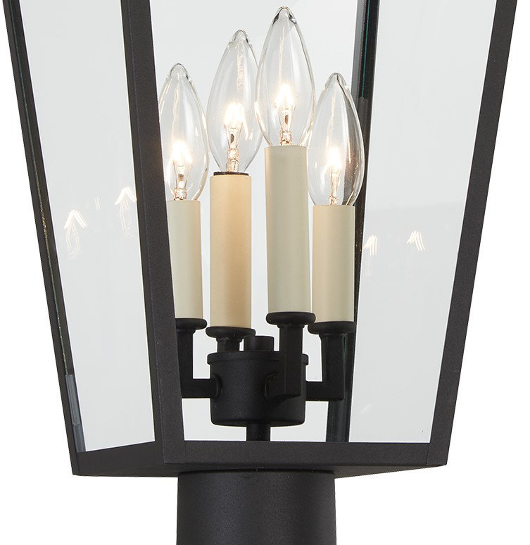 Tête de lanterne noire câblée Massapequa, H 24,88 po x l 10,38 po x P 10,38 po