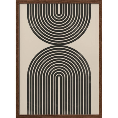 "Black Arch Line Art", art mural texturé encadré