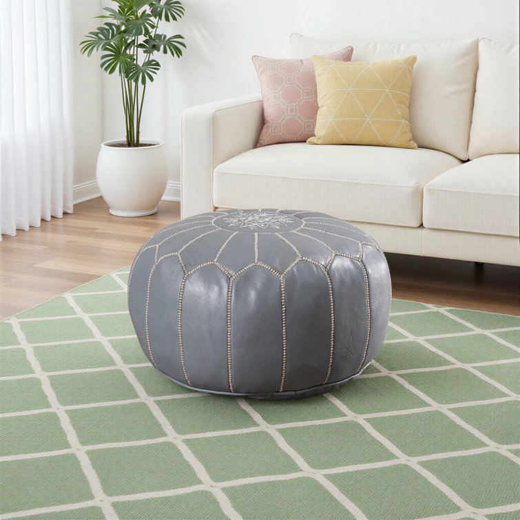 Cherise Moroccan Leather Pouf
