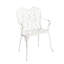 Banc de jardin en fonte d'aluminium avec motif floral rose, blanc
