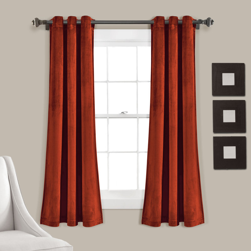 Paire de rideaux isolants Prima Velvet, Rouille, l 38 po x L 63 po