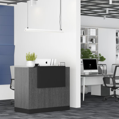 Nehimiah Rectangle Synthetic Laminate Reception Desk