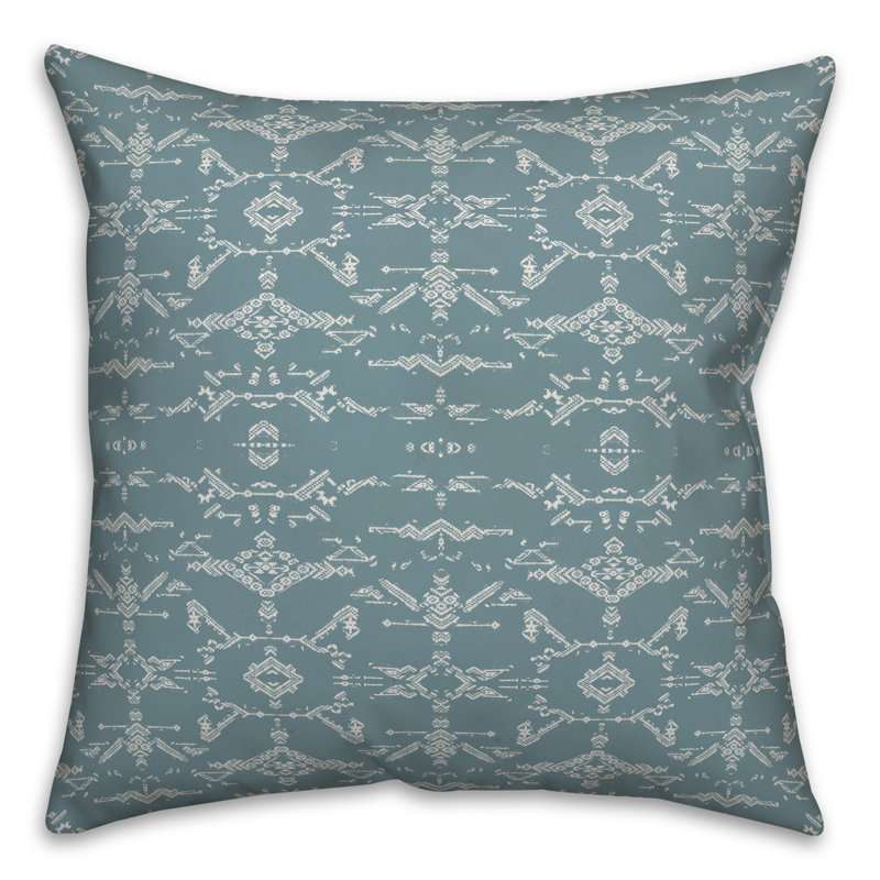  Coussin Faded, 16 po x 1 po, Bleu / Blanc