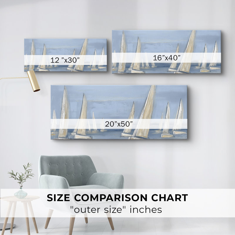 Nautical Series-CCXXXI- Toile tendue avec châssis - Prêt à accrocher, H 20 po x l 50 po