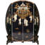 6 Ft. Tall Black Lacquer Round Room Divider - Royal Ladies