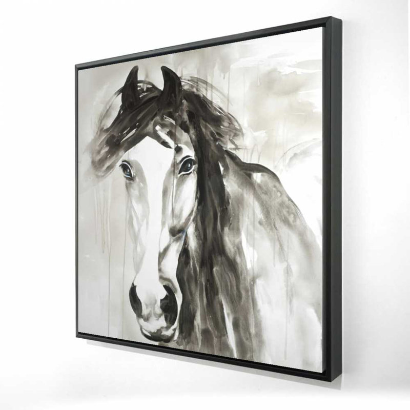 Magnifique toile encadrée, cheval sauvage | Décoration de chambre minimaliste, H 25,25 po x l 25,25 po