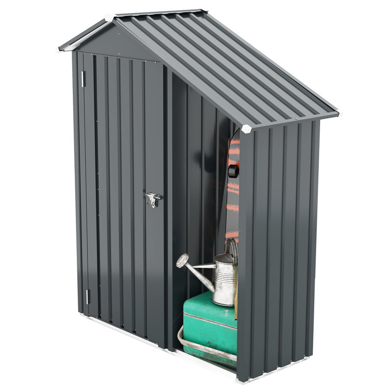 Armoire 2-en-1 en métal galvanisé pour le jardin et l'intérieur, conception imperméable, instructions d'assemblage transparentes, système de verrouillage, brun, cadre de 60 lb, capacité de rangement en acier de 70 lb, idéale