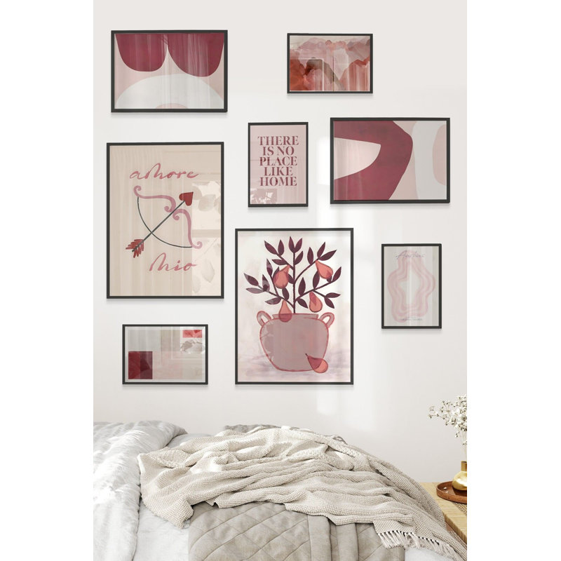 Tableau décoratif encadré (8 pièces), Noir