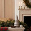 Arbre de Noël en céramique argenté, arbre de table en céramique