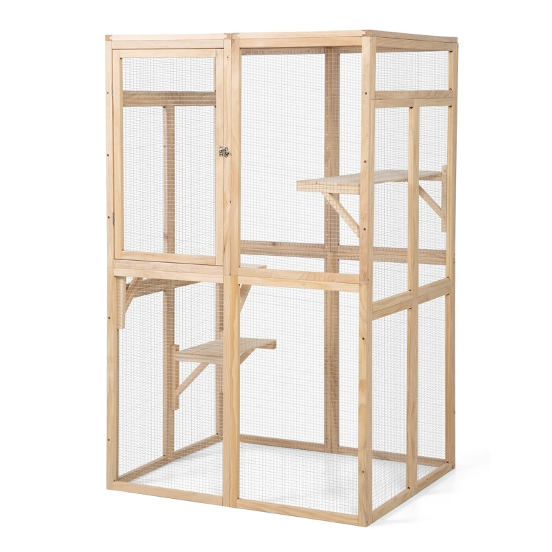 Superbe condo d'extérieur pour chat avec plusieurs plateformes et hamac confortable
