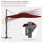 Parasol en porte-à-faux rectangulaire 150 po x 111,4 po avec manivelle et contrepoids inclus-1530038012