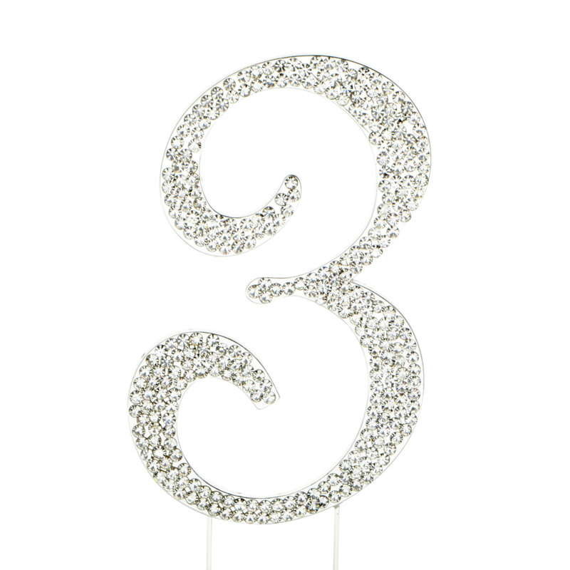 Surmatelas à gâteaux 3" rhinestone, Argent