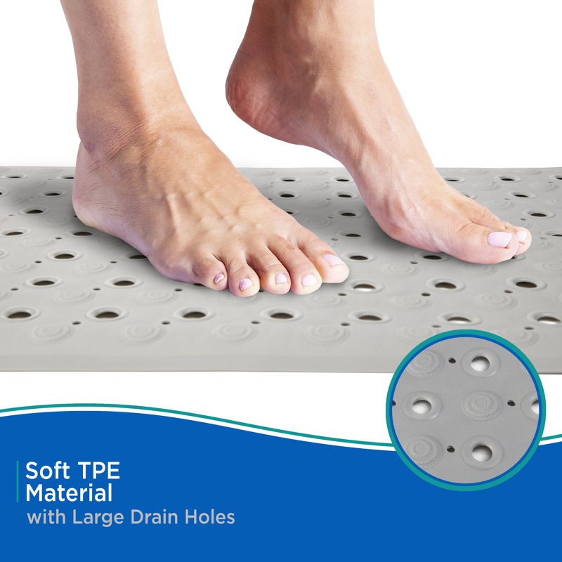 Kenney TPE Bath Shower, and Tub Mat, Gray
