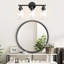 Luminaire de meuble-lavabo moderne noir mat avec abat-jour en verre transparent, applique murale 3 lumières, base E26, fixation réversible, installation facile
