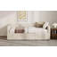 Structure de lit de jour simple rembourré extensible avec lit gigogne, canapé-lit en tissu chenille avec tiroirs de rangement pour le salon-255883705