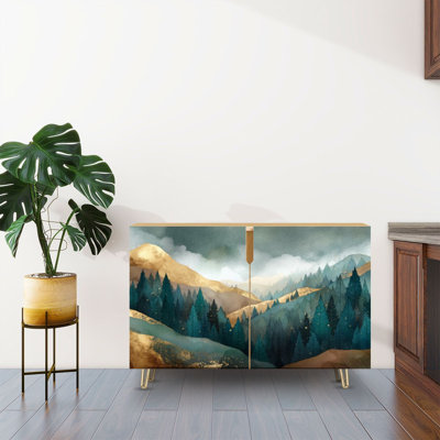 Buffet Buffet avec rangement Luxury Alpine Forest Soft avec 2 portes pour le salon et la cuisine