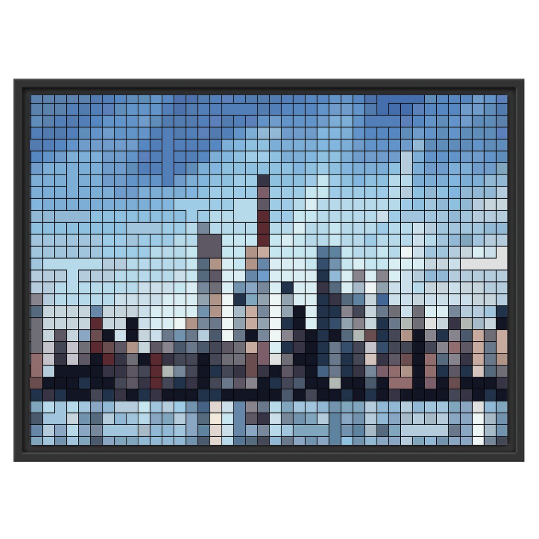 Gerahmtes Wandbild New York Pixel Skyline