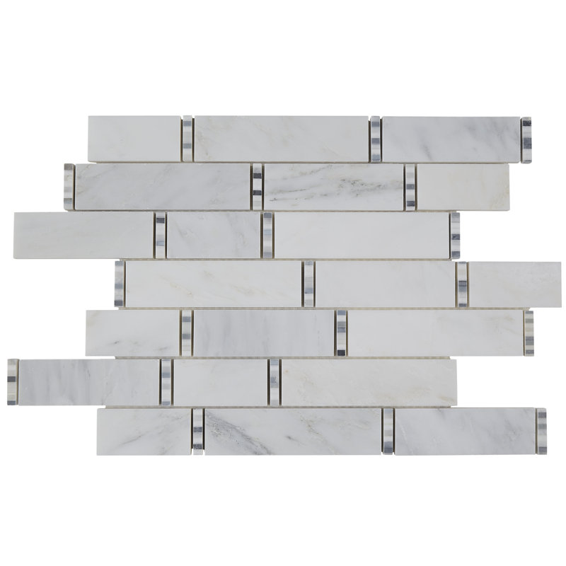 Natural Stone Marble 3/8 x Random Linear Polished Mosaic Wall Tile (5 PC Per Carton) (6.05 SQFT Per Carton)