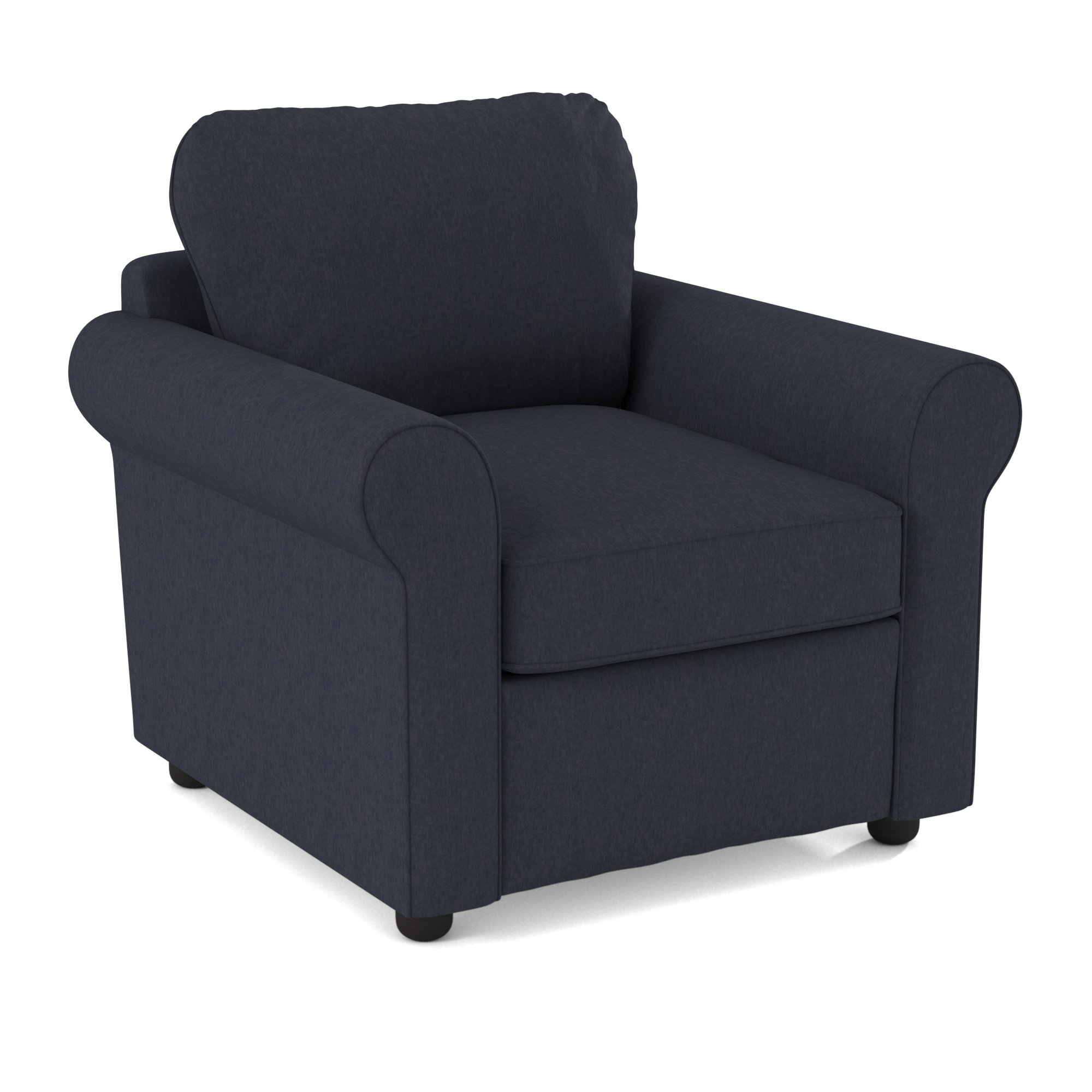 Warrington Upholstered Armchair, Nave Marine Performance Distressed Velvet
