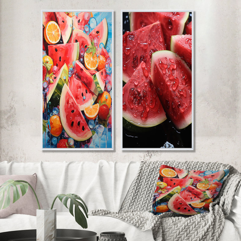 Ensemble d'art mural sur toile Whimsy, Cadre blanc, H 32 po x l 33 po