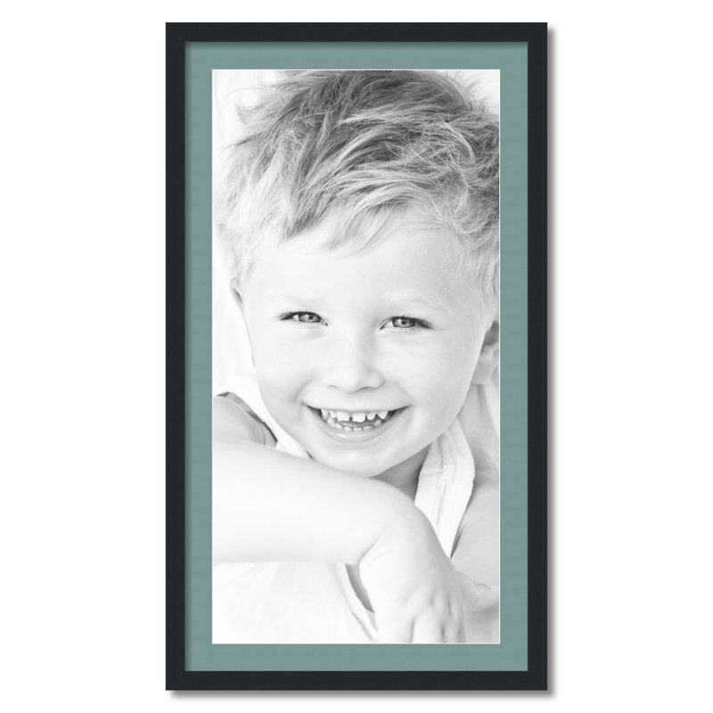 Cadre pour photo simple 18 po x 36 po en bois mat, Vert du Nil