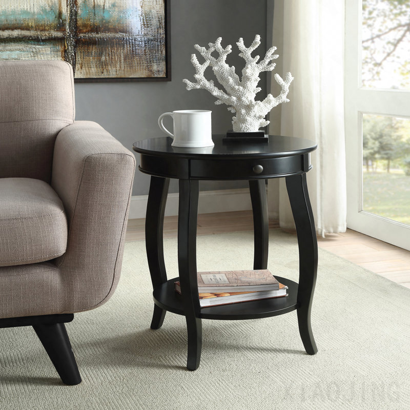Accent Table, Alysa Black Finish, Black