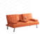 Canapé-lit de bureau 67 po en cuir orange double pliable avec table basse 67 po