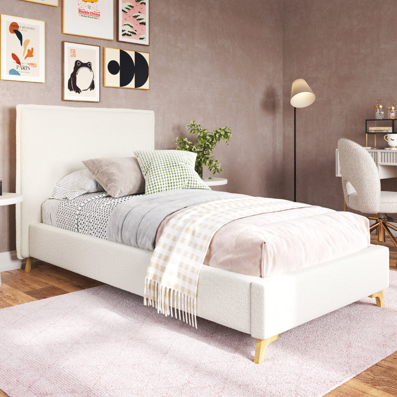 Base de lit Pelham, Twin, Crème Boucle