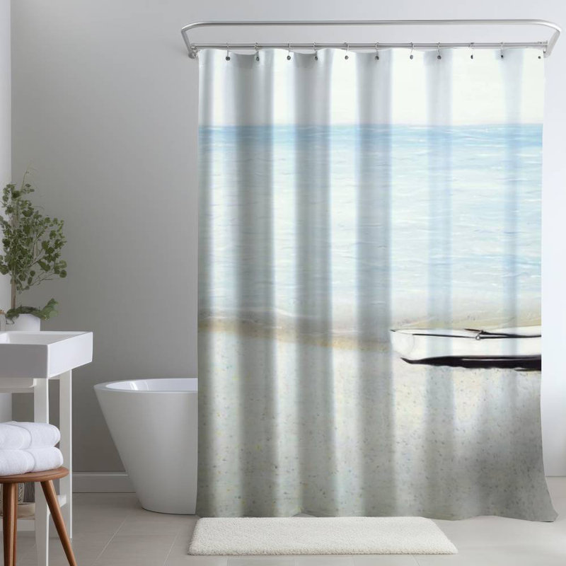 Shower Curtain CO156 – Polyester Shower Curtain, Dye Sublimation Print, 71" W × 74" L