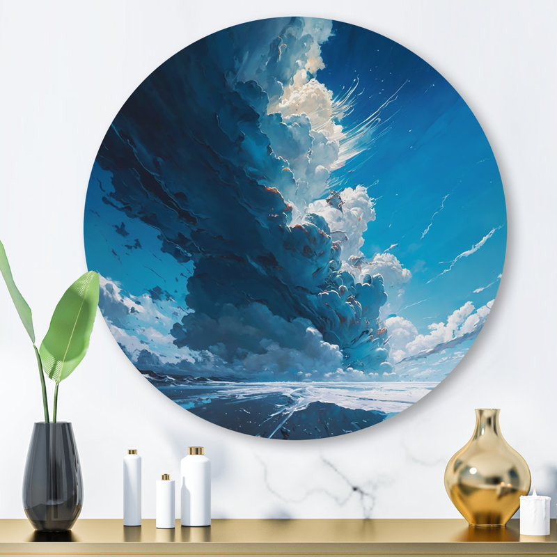 Nuage dans le ciel, peinture abstraite, H 16 po x l 16 po x P 1 po