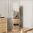 360° Rotating Full Length Mirror with Coat Rack and Storage Hooks