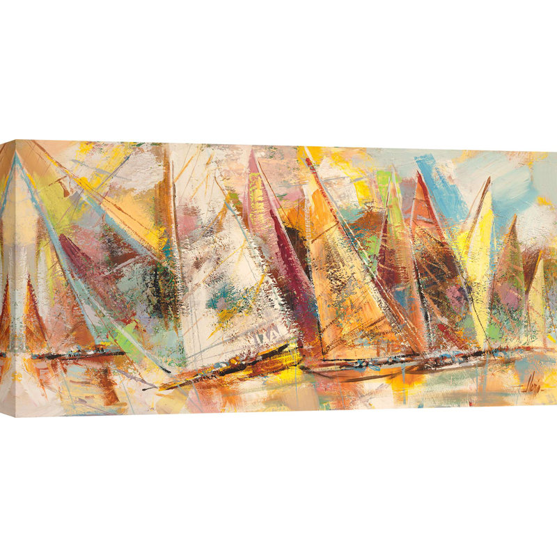 Racing Sails by Luigi Florio - Wrapped Canvas Print, 50cm H x 100cm W x 4cm D