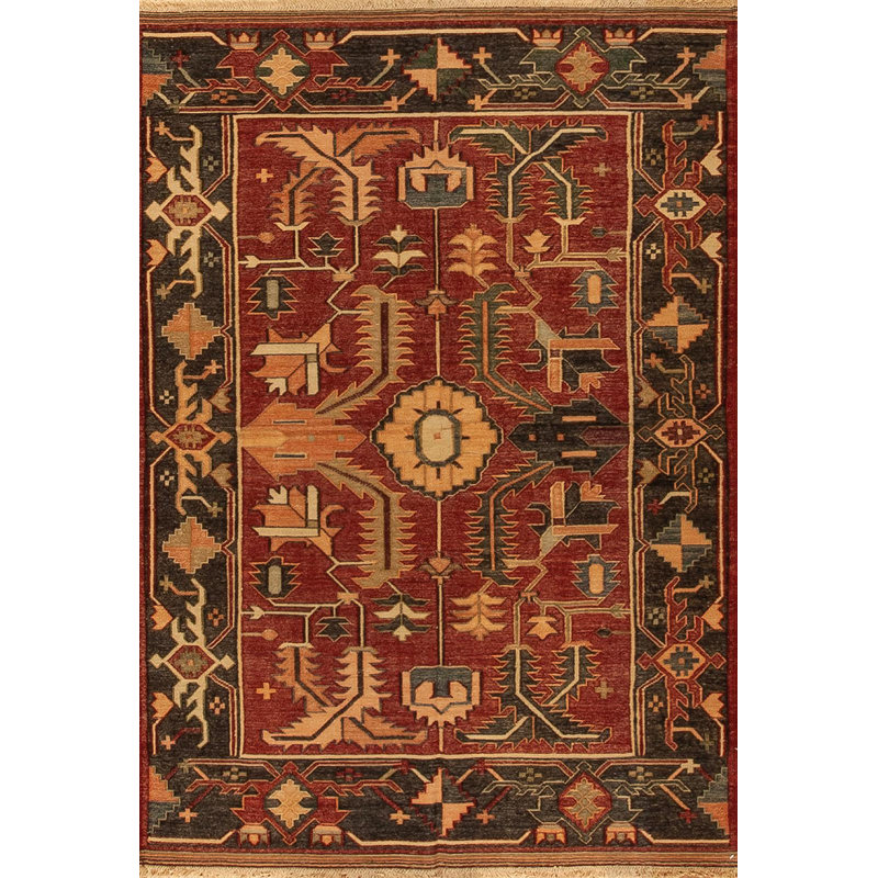 Discovery Flatweave Wool Area Rug in Red/Brown/Beige