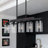Black/Dark Brown Kitchen Island Linear Pendant