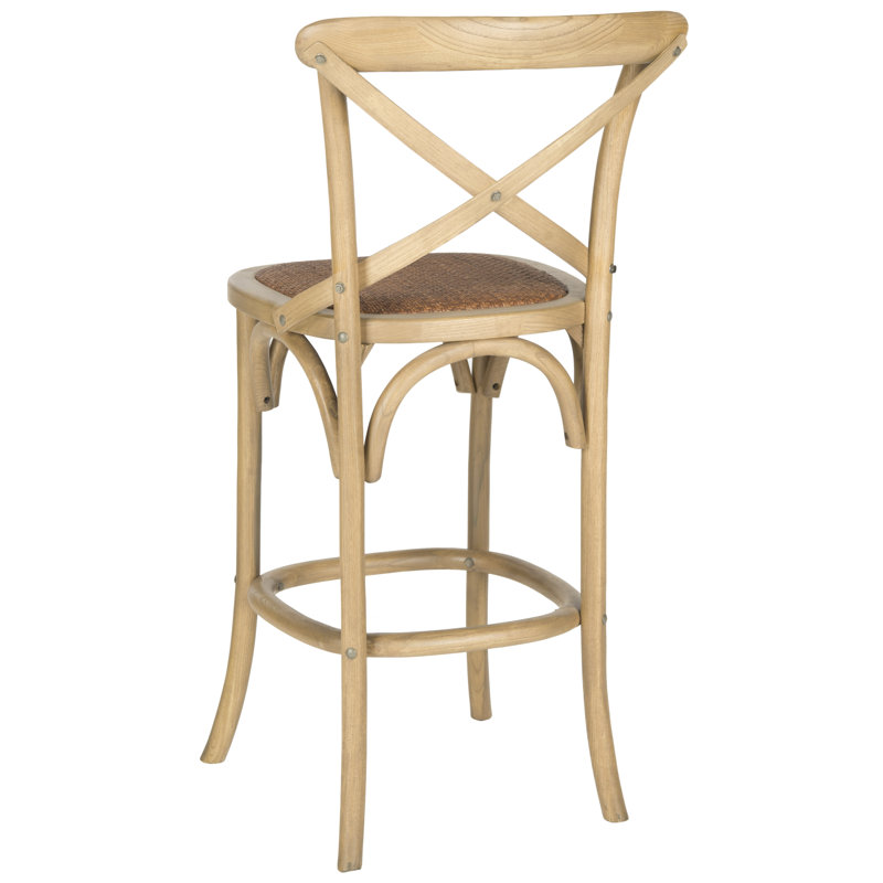 Franklin Solid Wood Counter Stool, Oak, Counter Stool (24.21" Seat Height), Brown