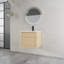 Meuble-lavabo flottant de 24 pouces avec lavabo vasque en céramique blanche et porte de rangement à fermeture en douceur - Conception moderne peu encombrante pour les salles de bain contemporaines