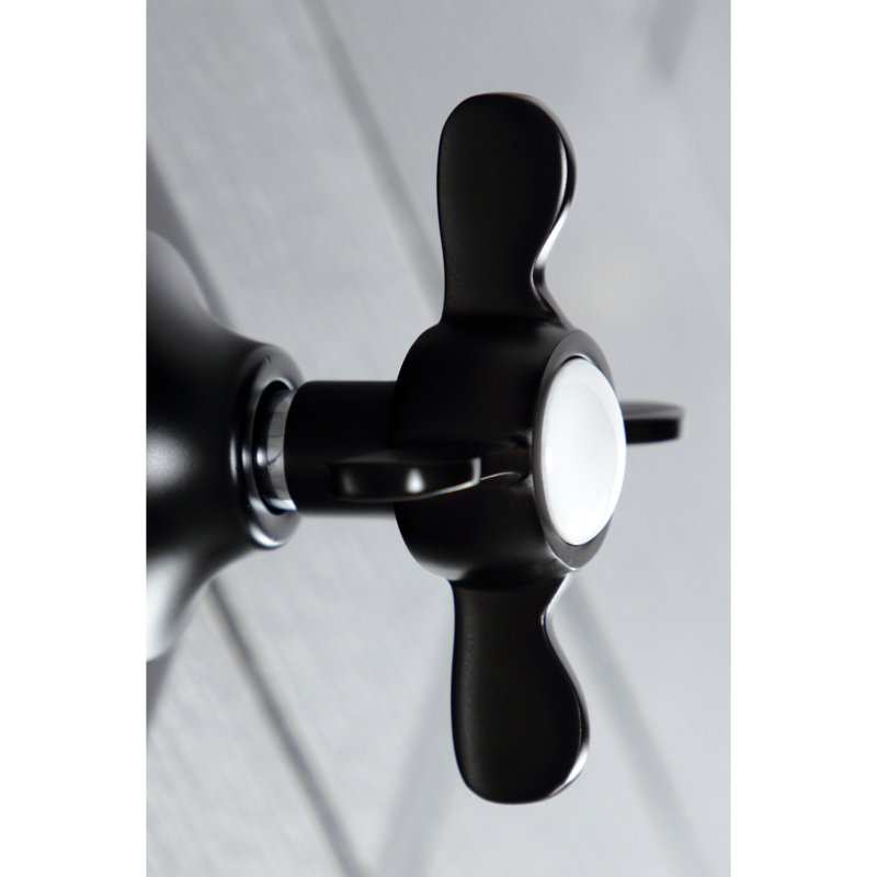 Kingston Brass Single-Handle Wall Mount Three-Way Diverter Valve with Trim Kit, Matte Black