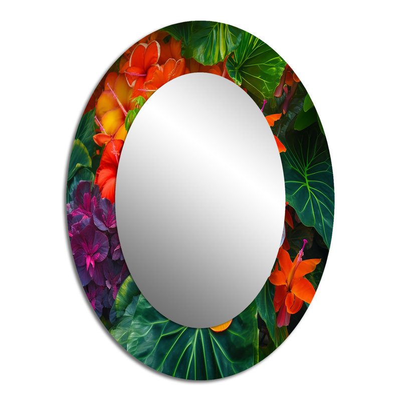 Miroir mural ovale Vibrantly Happy Blossoming, 40 po x 30 po