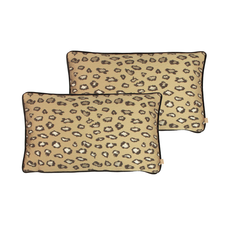 Animal Print Rectangular Cushion, Gold