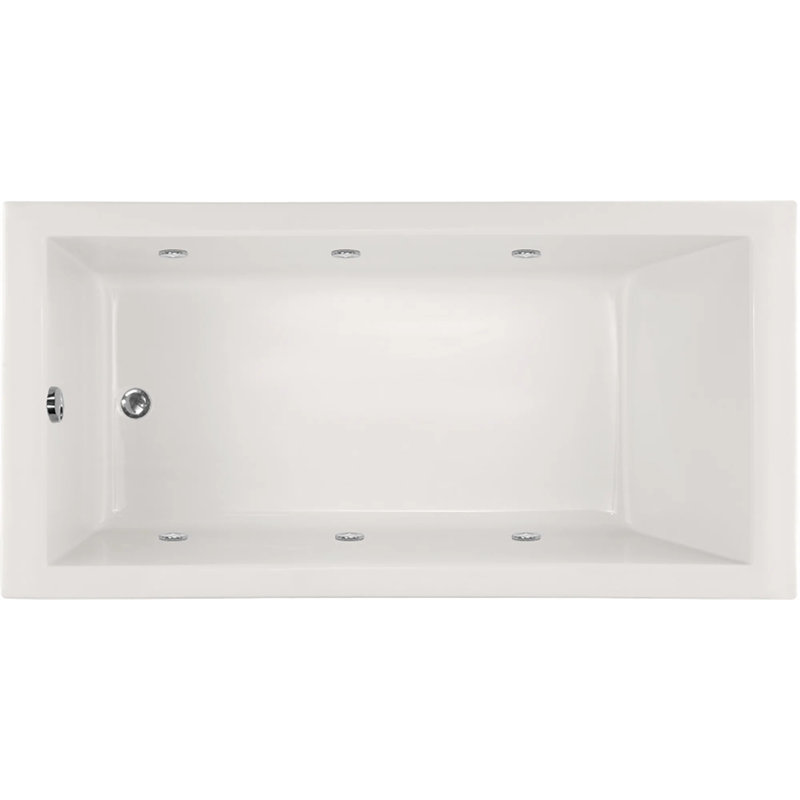 Lacey 60'' L Bathtub, White, Polished Chrome