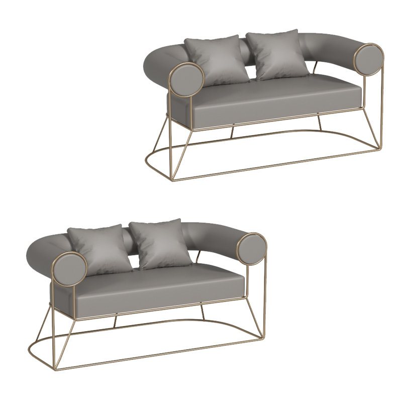 Causeuse Eupheemia, Similicuir gris